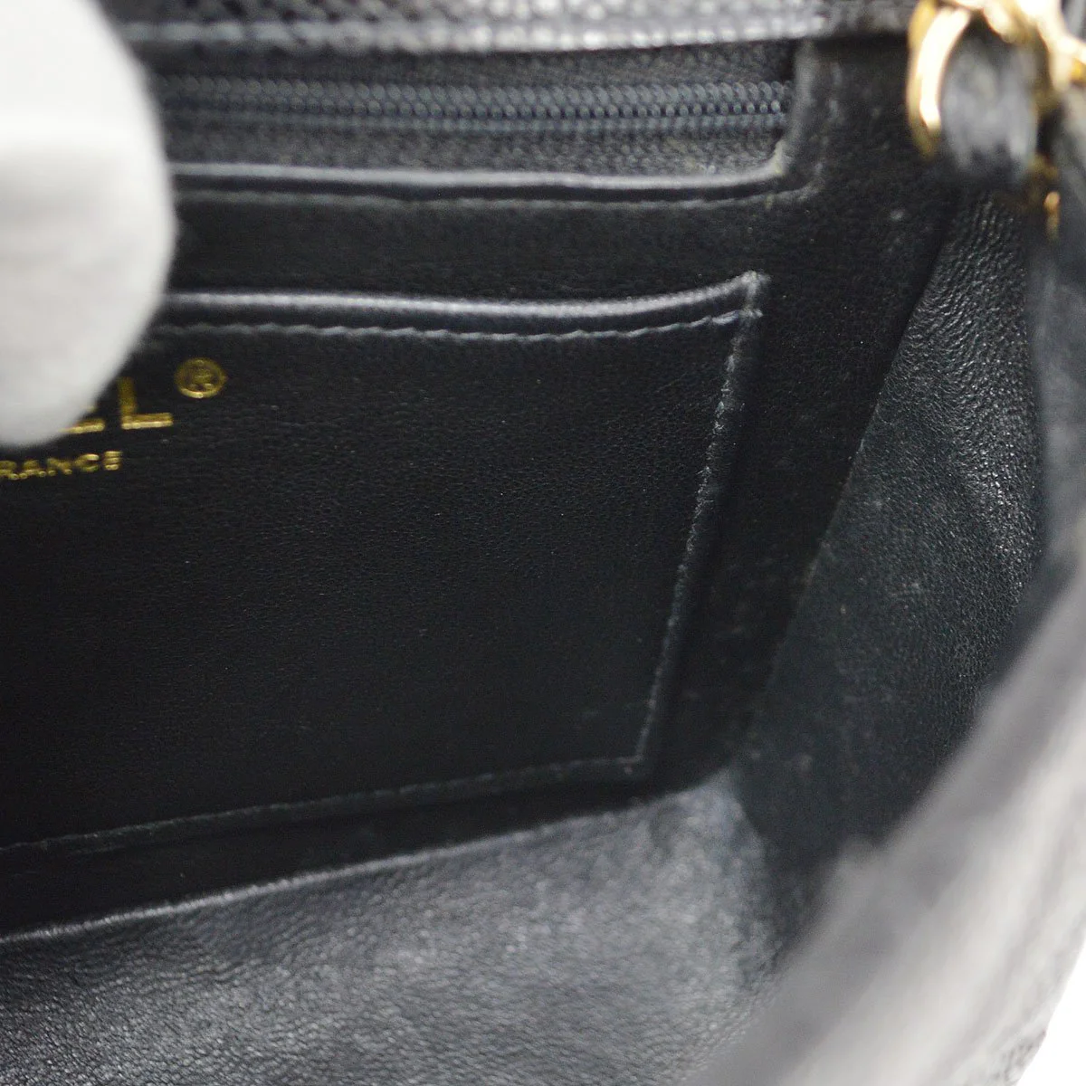 CHANEL 2003-2004 Classic Square Flap 17 Black Caviar - Image 10