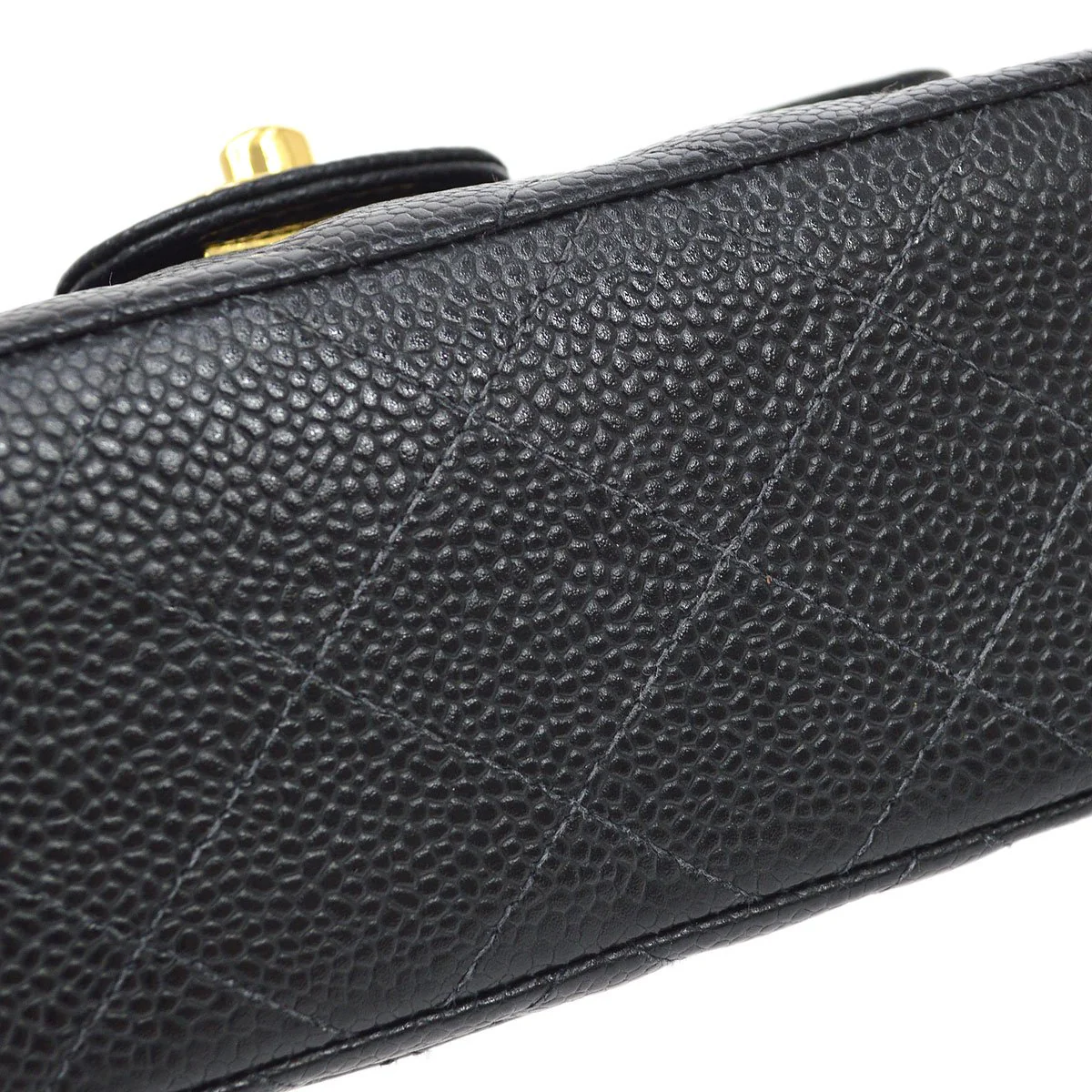 CHANEL 2003-2004 Classic Square Flap 17 Black Caviar - Image 4