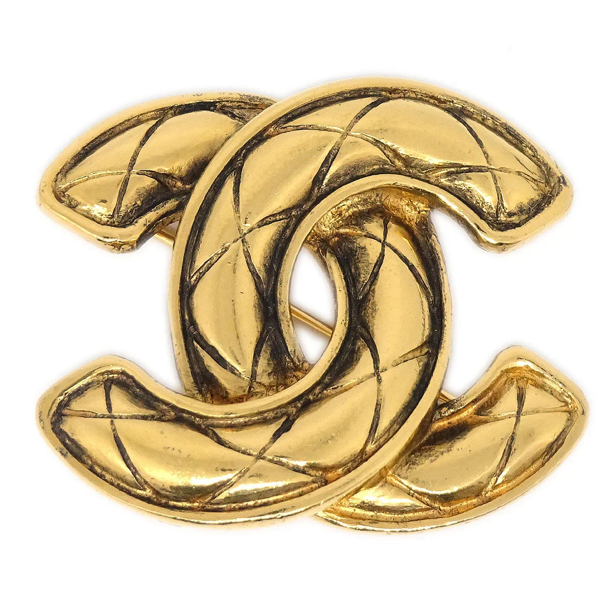 Chanel 1986-1994 Quilted CC Brooch Small 1153