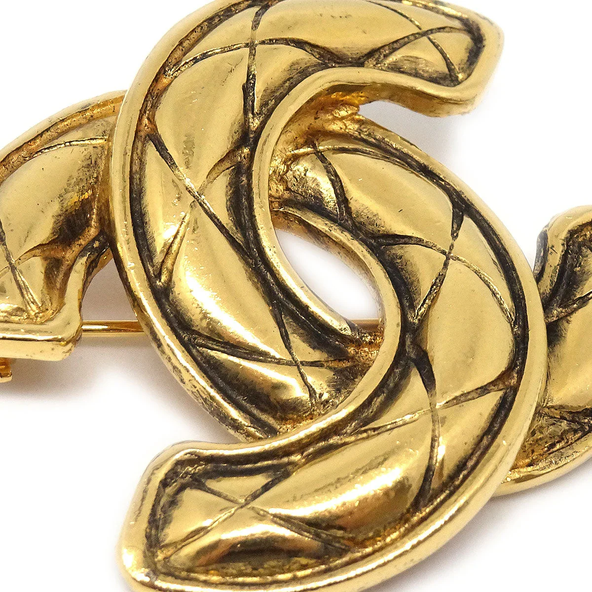 Chanel 1986-1994 Quilted CC Brooch Small 1153 - Image 3