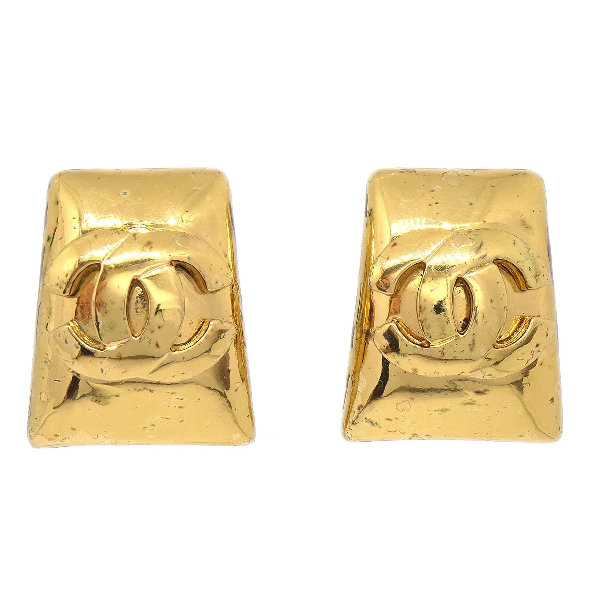 CHANEL 1997 Earrings Clip-On Gold 97P