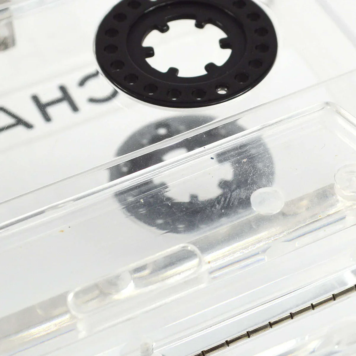 Chanel 2004 Clear Lucite Cassette Tape Minaudière Clutch Silver Hardware - Image 4