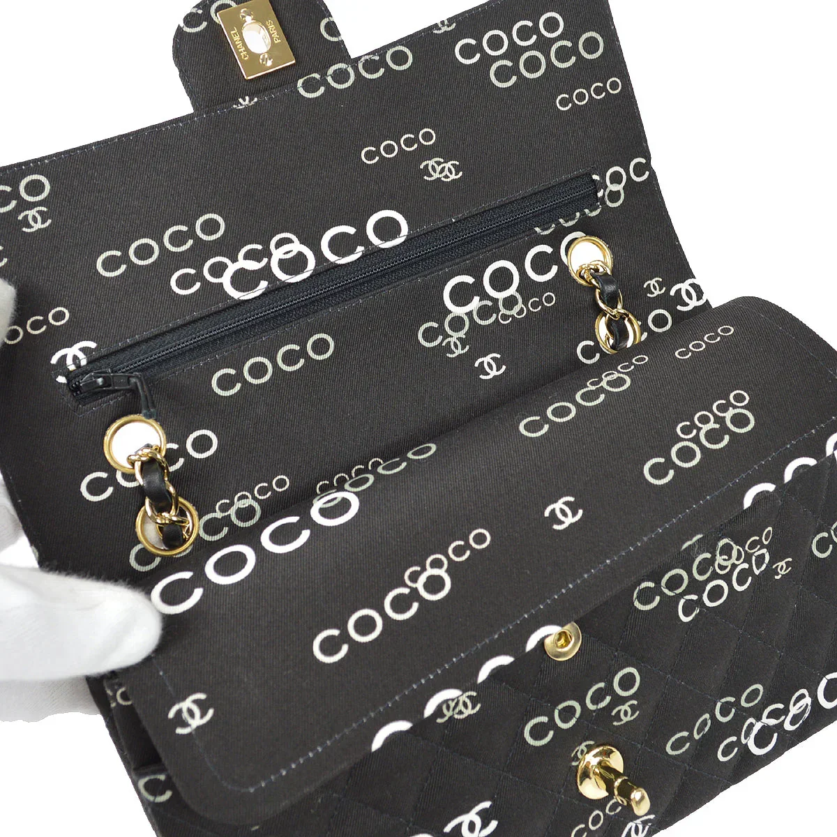 Chanel * 2001 COCO Classic Double Flap Medium Black - Image 6