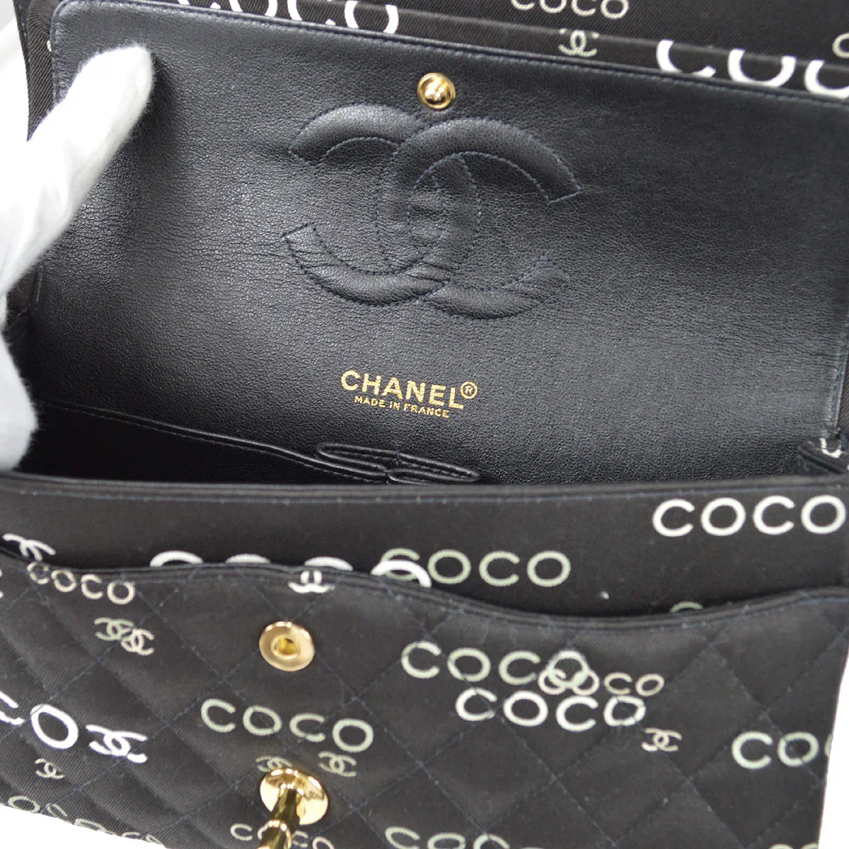 Chanel * 2001 COCO Classic Double Flap Medium Black - Image 7