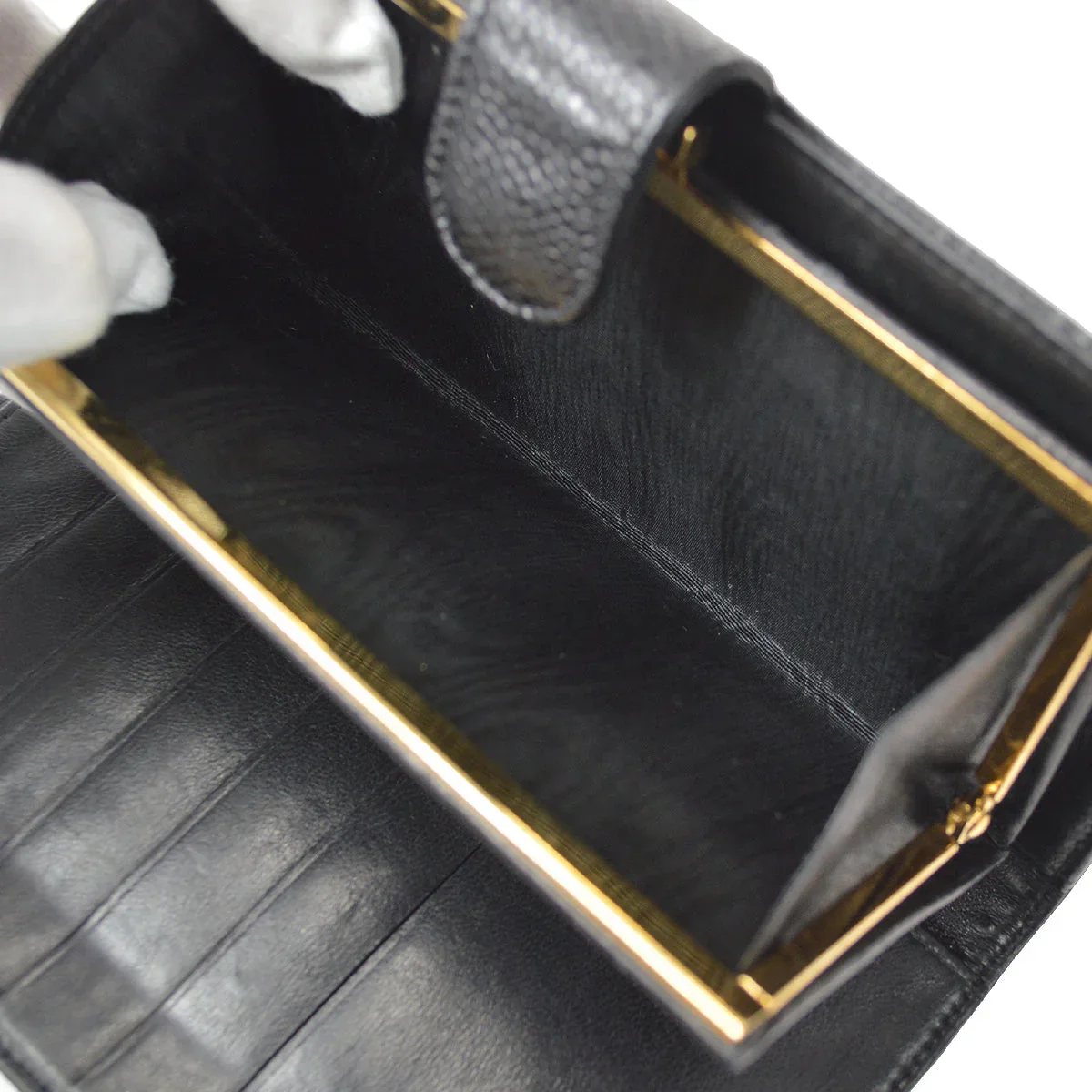 Chanel 2001-2003 Timeless Long Wallet Black Caviar - Image 5