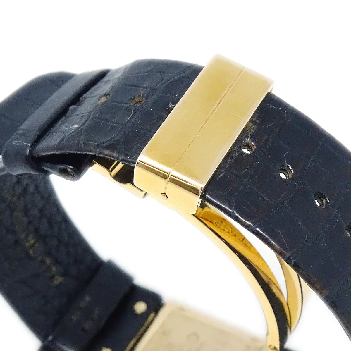 Chanel Matelasse Watch 18KYG Black Alligator - Image 3