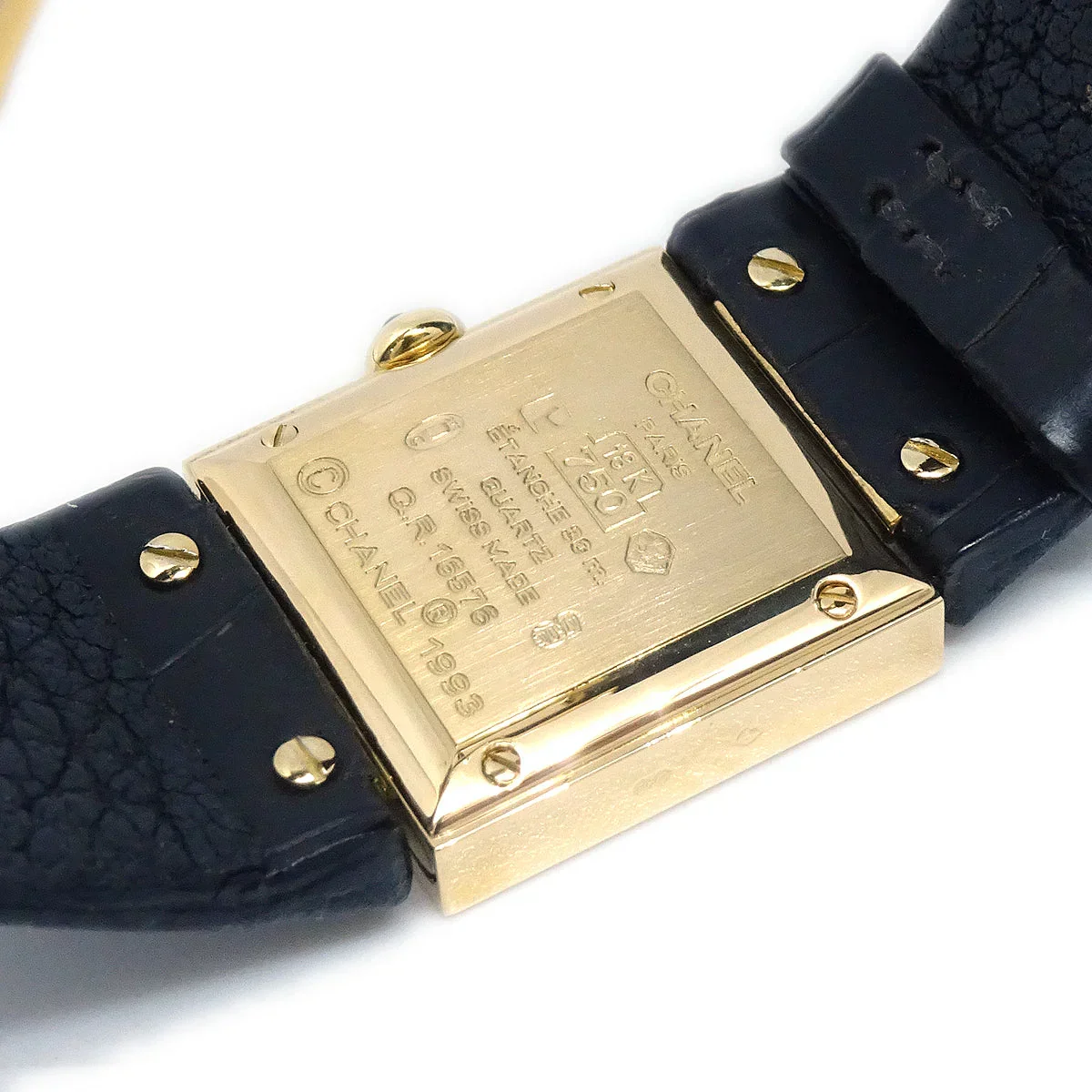 Chanel Matelasse Watch 18KYG Black Alligator - Image 6