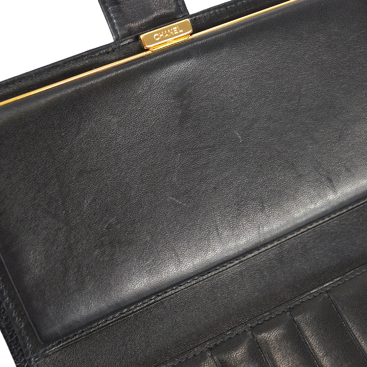 Chanel 2001-2003 Timeless Long Wallet Black Caviar - Image 4