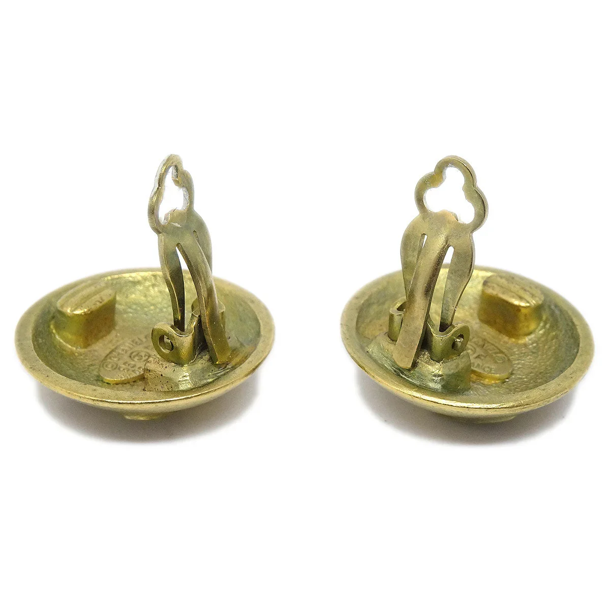 CHANEL 1995 Button Earrings Clip-On Gold - Image 3