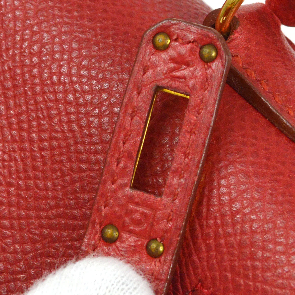 HERMES * 1999 Mini Kelly 20 SELLIER Rouge Vif Courchevel - Image 10