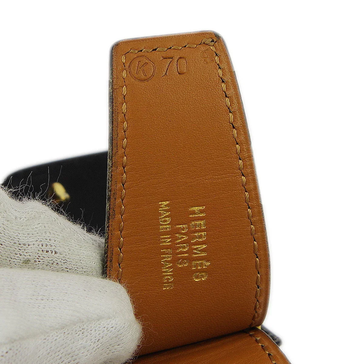 Hermes 1981 Horse Carriage Belt Black #70 Small Good - Image 7