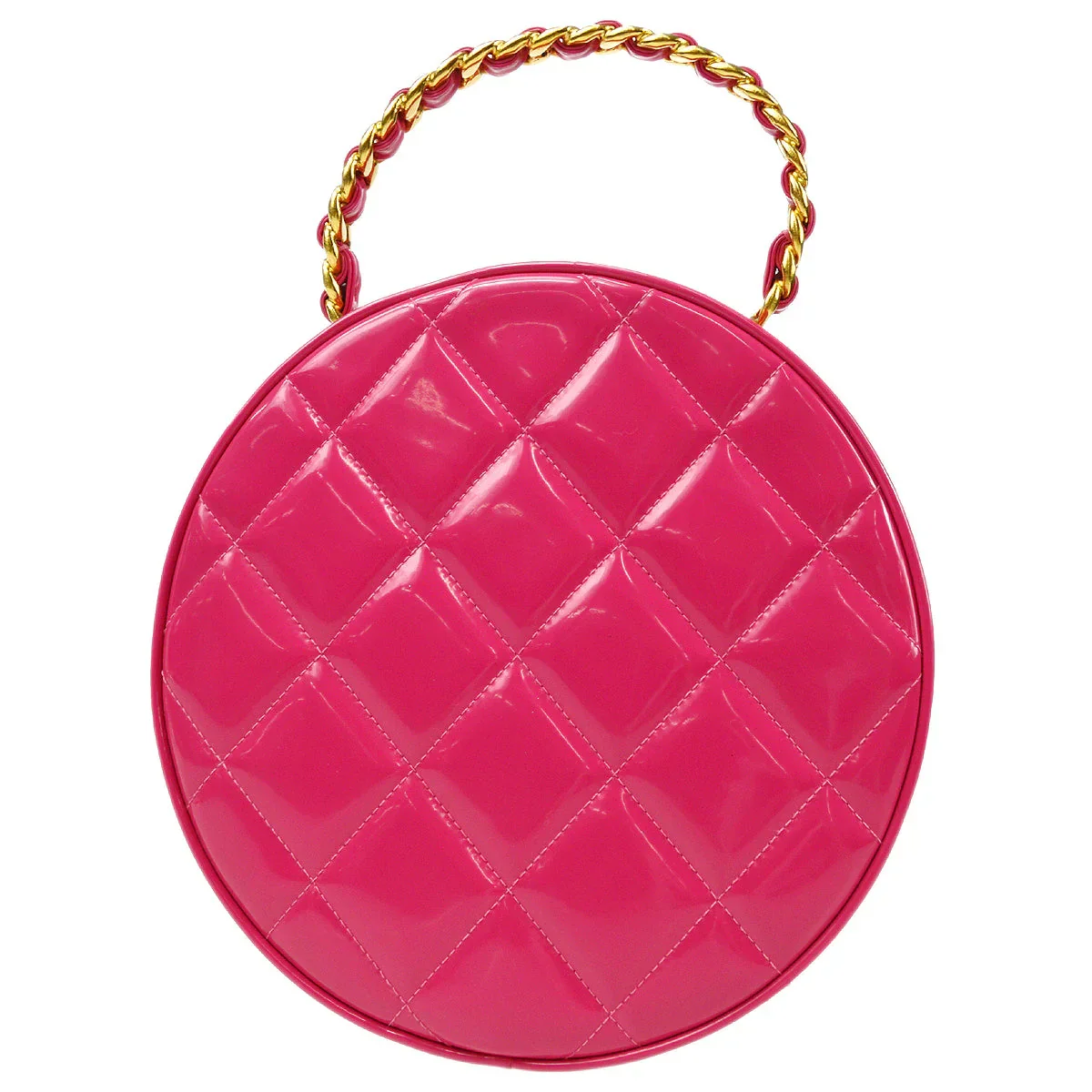 Chanel 1994-1996 Round Vanity Handbag Pink - Image 2