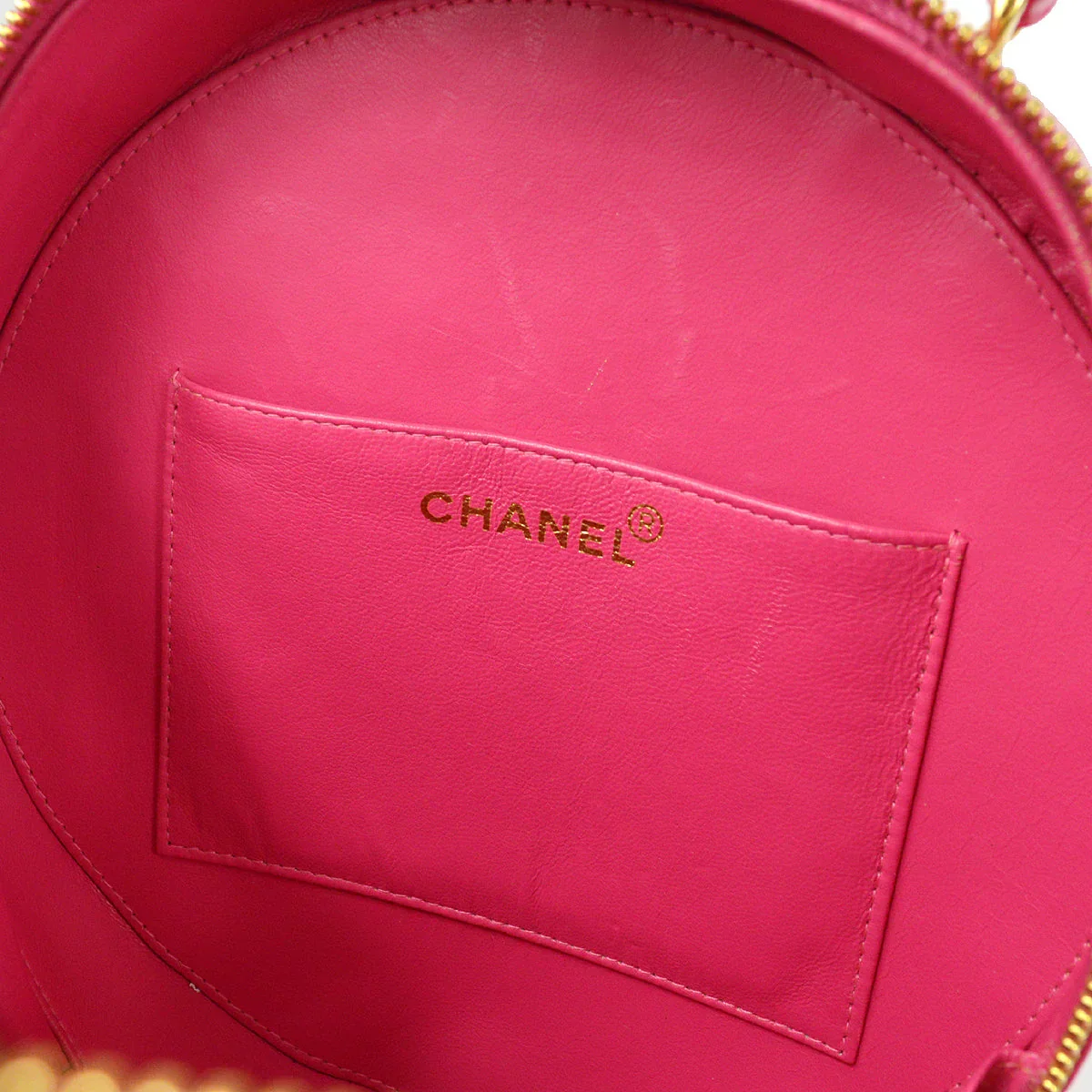 Chanel 1994-1996 Round Vanity Handbag Pink - Image 9