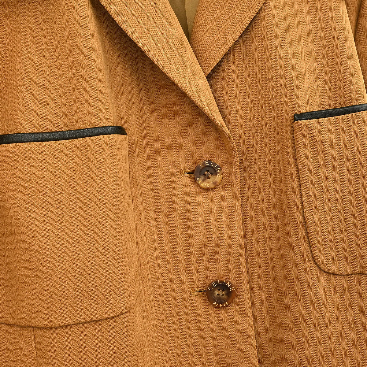 Celine Setup Suit Jacket Skirt Brown #42 - Image 3