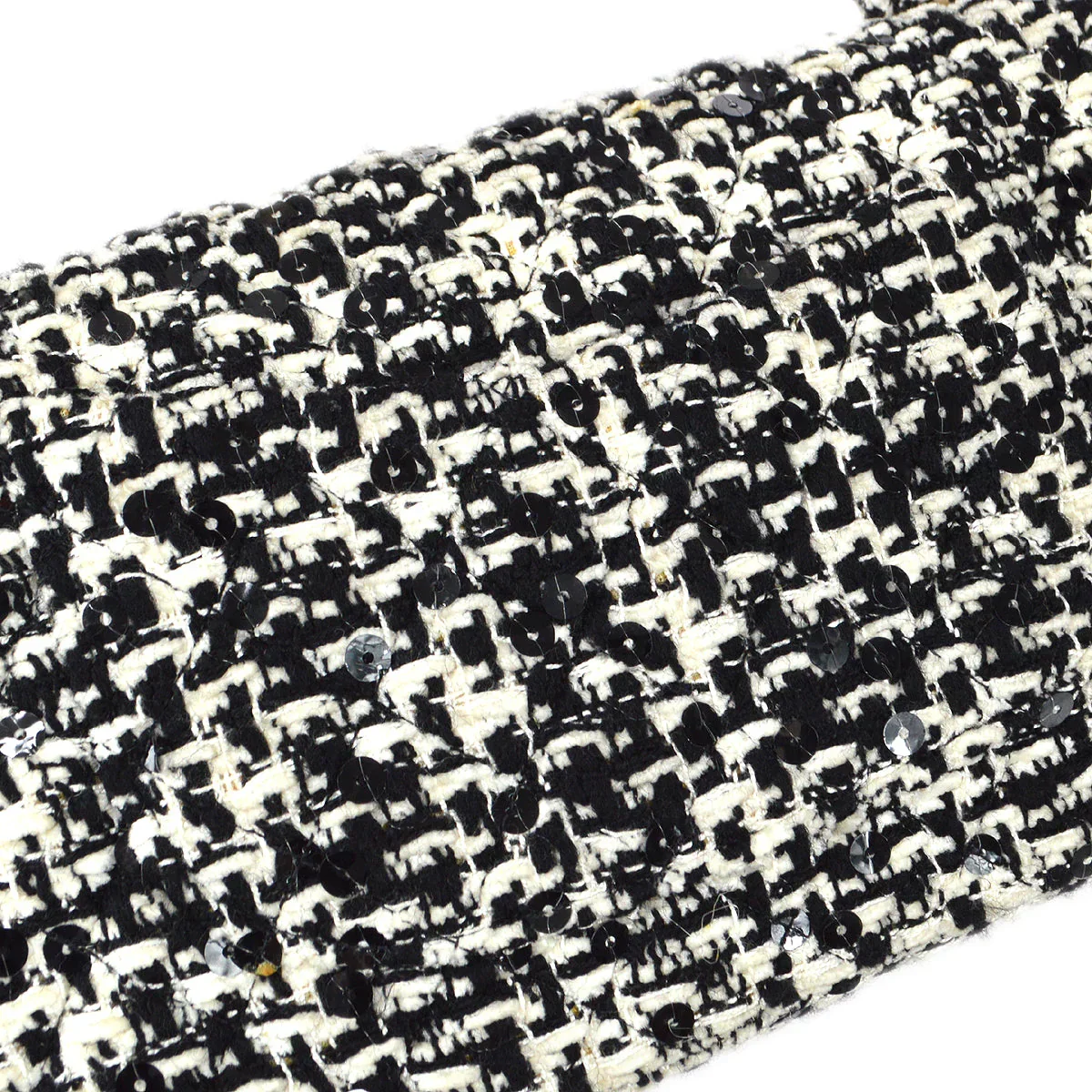 Chanel * 1994-1996 Handbag Black Tweed Sequin - Image 5