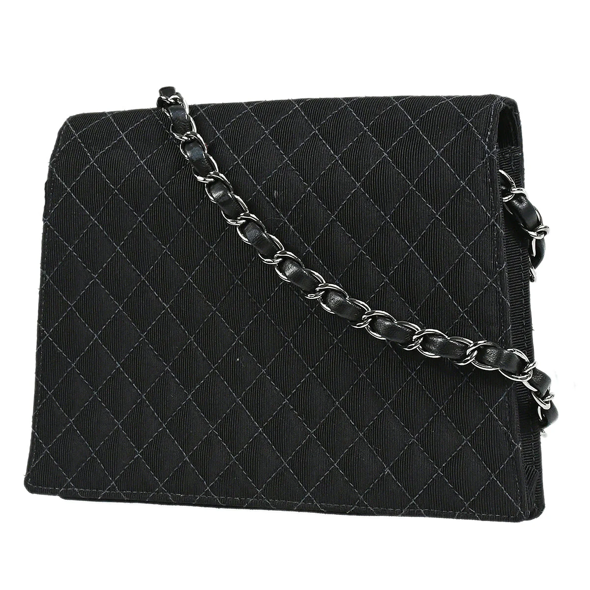 Chanel 2004-2005 Emblem Chain Shoulder Bag Black - Image 2