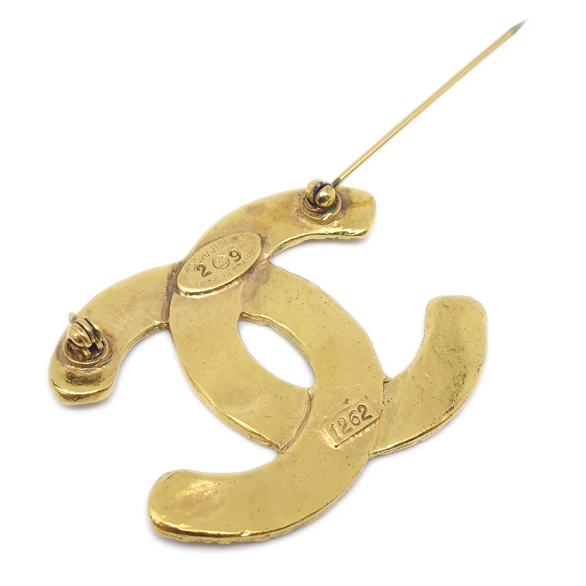 Chanel Quilted Brooch Pin Gold 1262/29 - Image 3