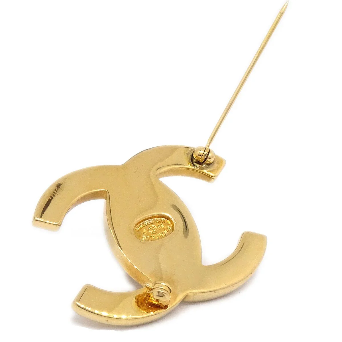 CHANEL 1996 CC Turnlock Brooch Gold Large - Image 4
