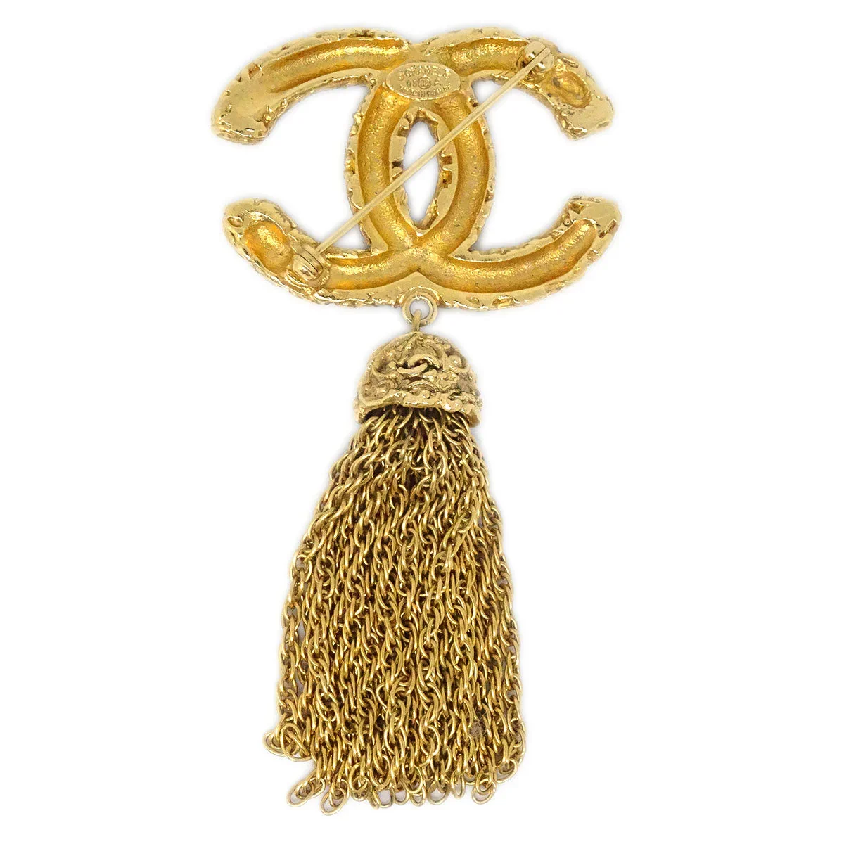 Chanel 1993 Florentine Filigree Tassel Brooch Small - Image 2