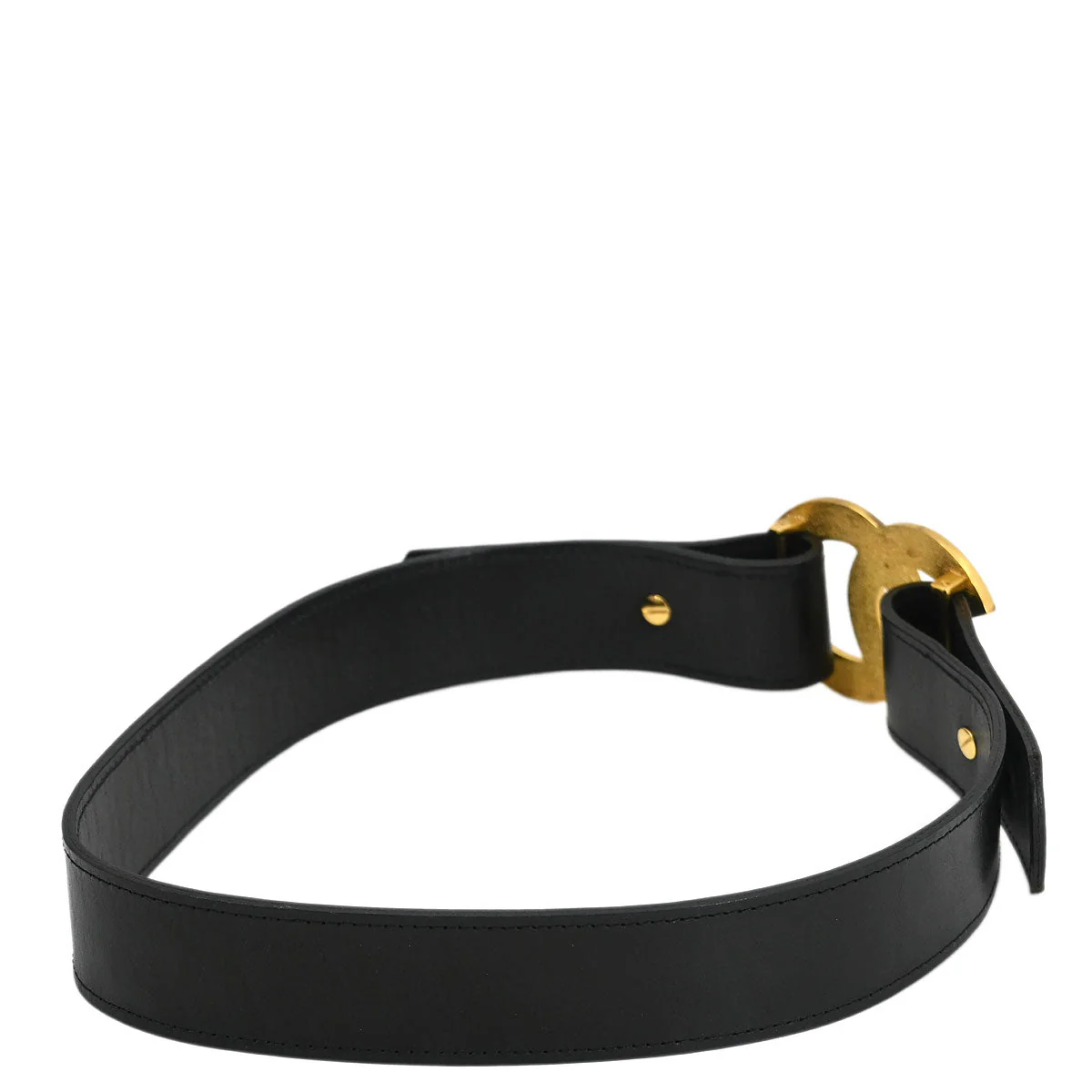 Chanel Belt Black Gold 75/30 96A Small Good - Image 2