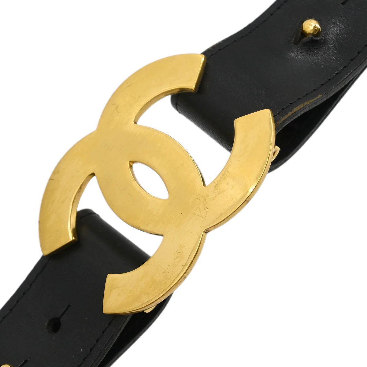 Chanel Belt Black Gold 75/30 96A Small Good - Image 3