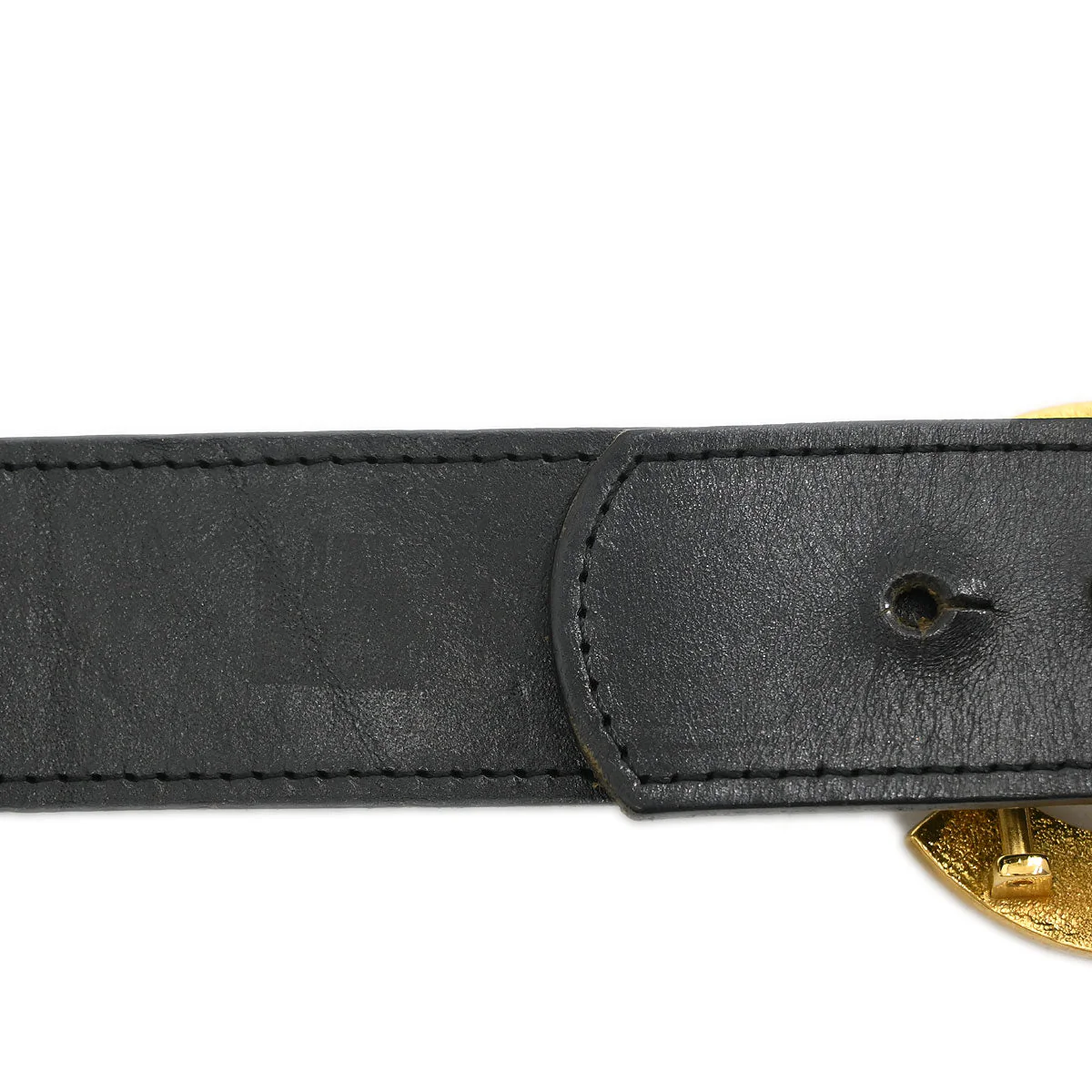 Chanel Belt Black Gold 75/30 96A Small Good - Image 7