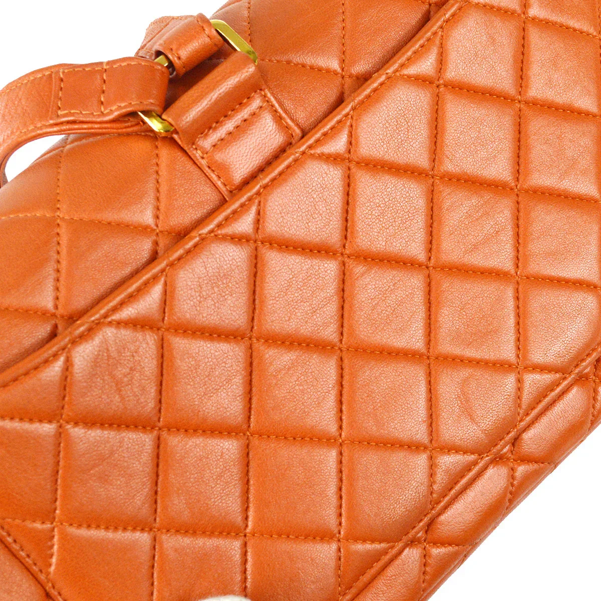 Chanel 1996-1997 Classic Flap Chain Backpack Orange Lambskin - Image 5