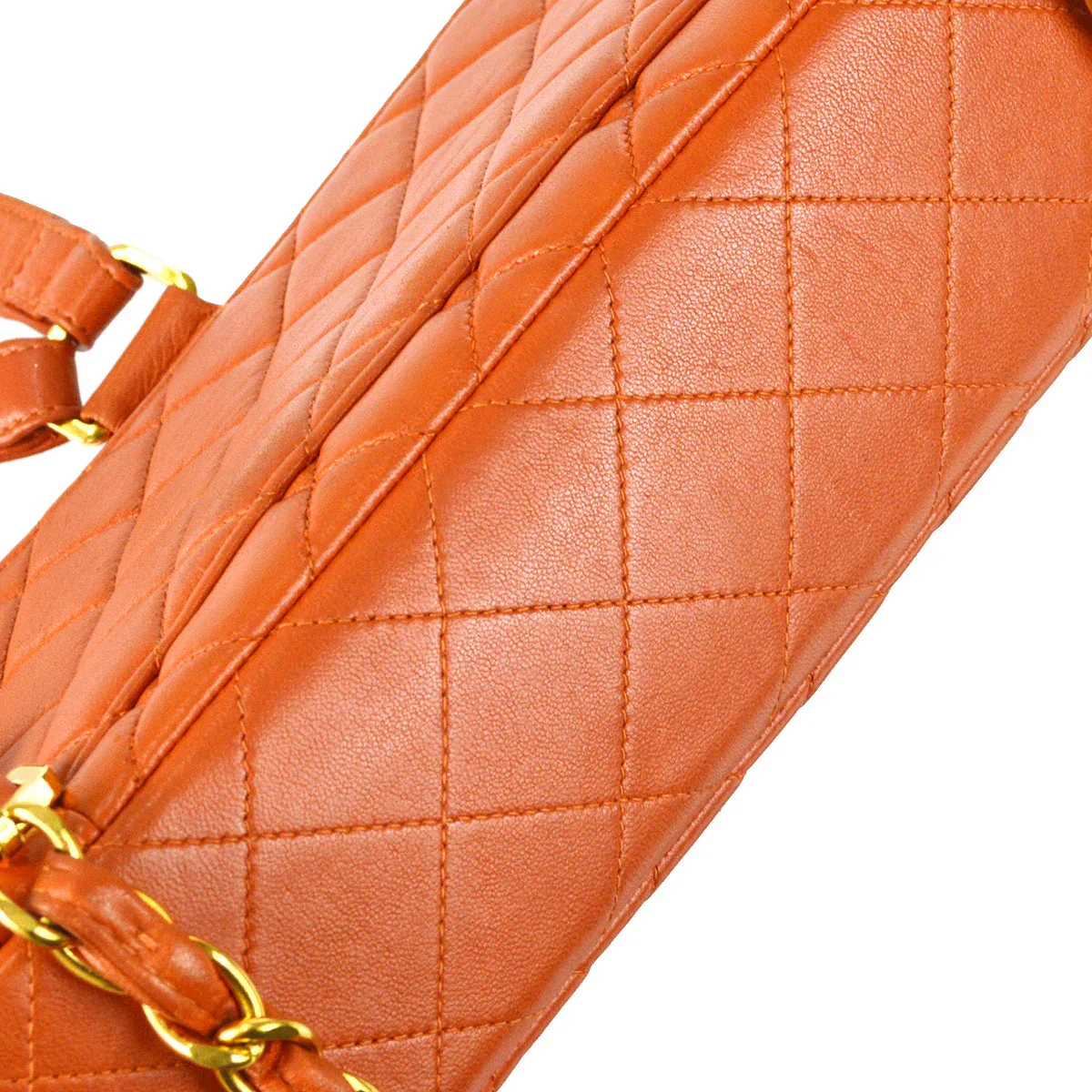 Chanel 1996-1997 Classic Flap Chain Backpack Orange Lambskin - Image 6