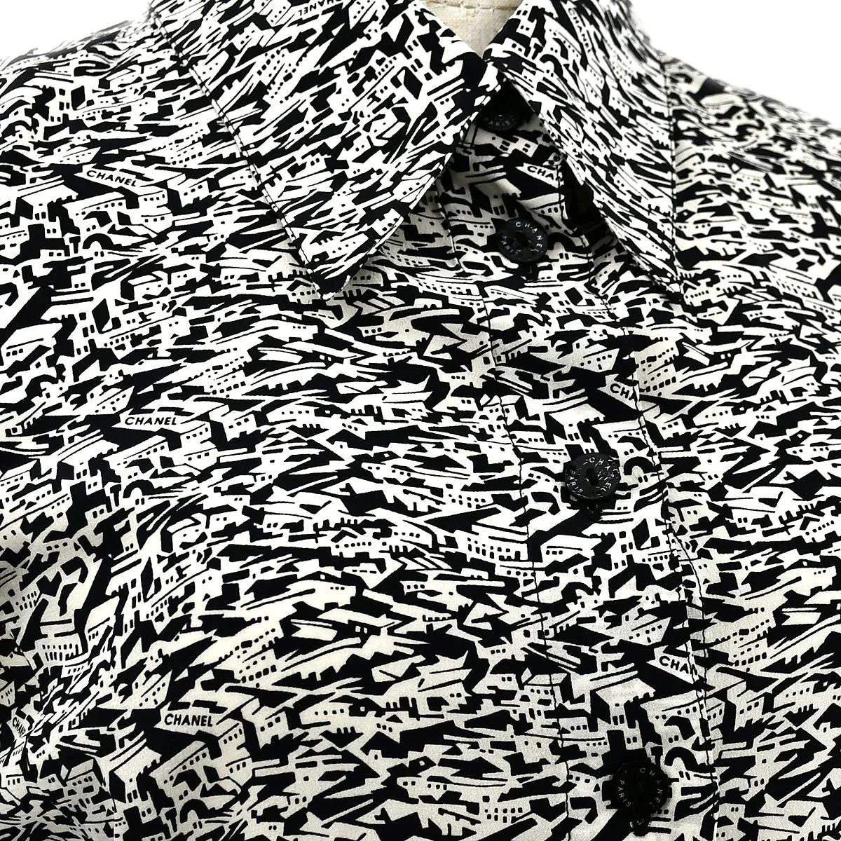 Chanel 2003 cruise city-print silk shirt #34 - Image 4