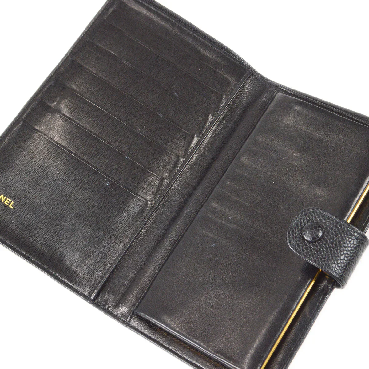 Chanel 1996-1997 Timeless Long Wallet Black Caviar - Image 5