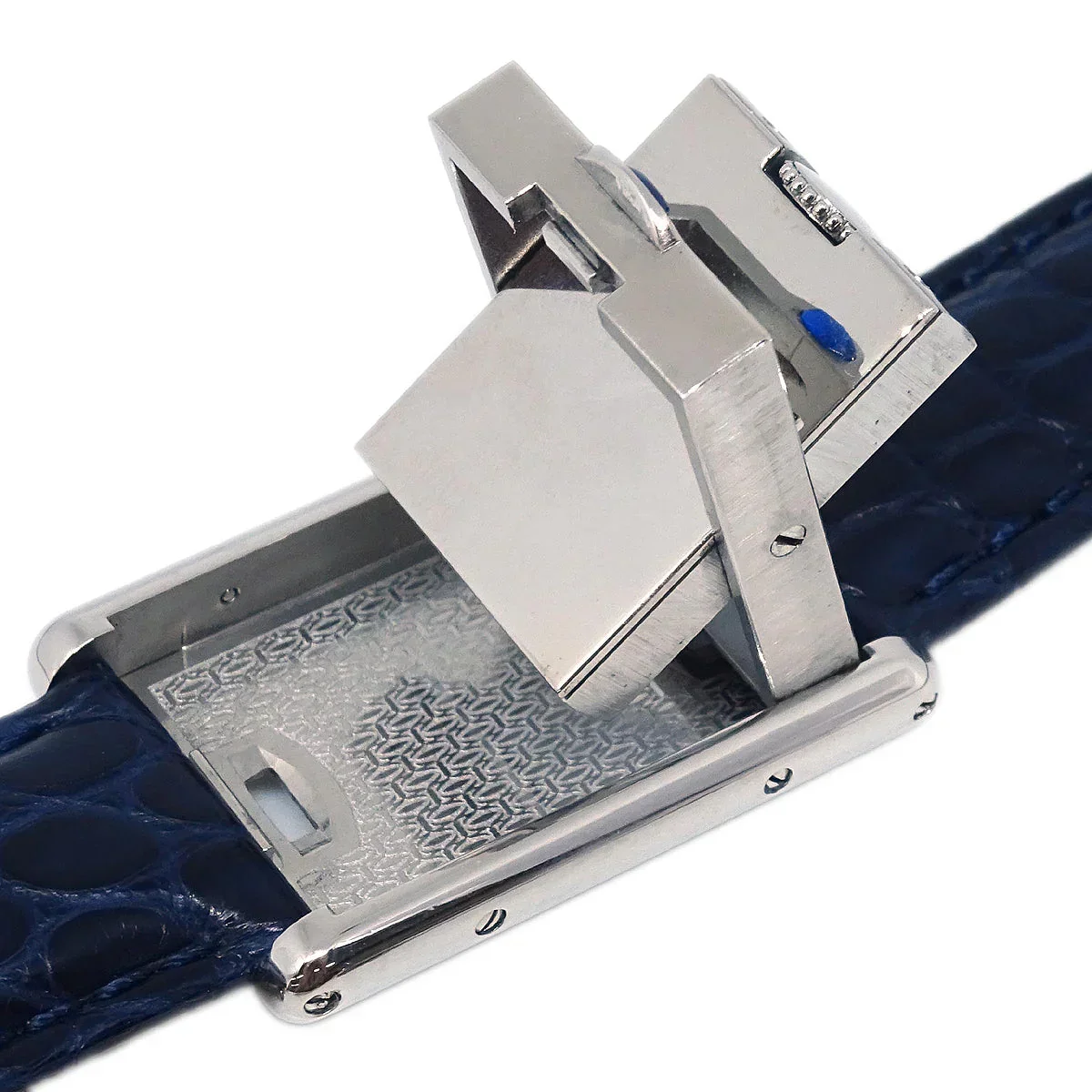 Cartier * Tank Basculante SM Ref.2386 Quartz Watch SS Navy - Image 5