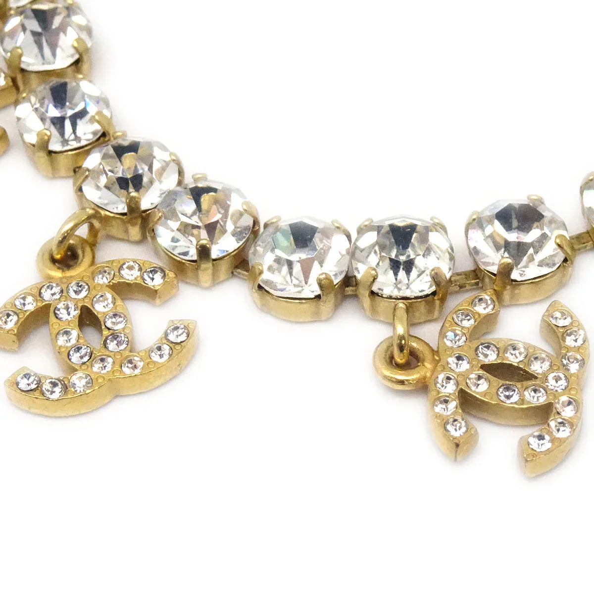 Chanel Rhinestone Gold Chain Bracelet 95A - Image 3