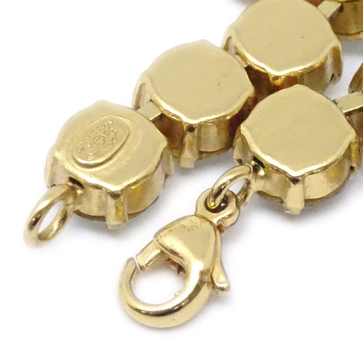 Chanel Rhinestone Gold Chain Bracelet 95A - Image 4