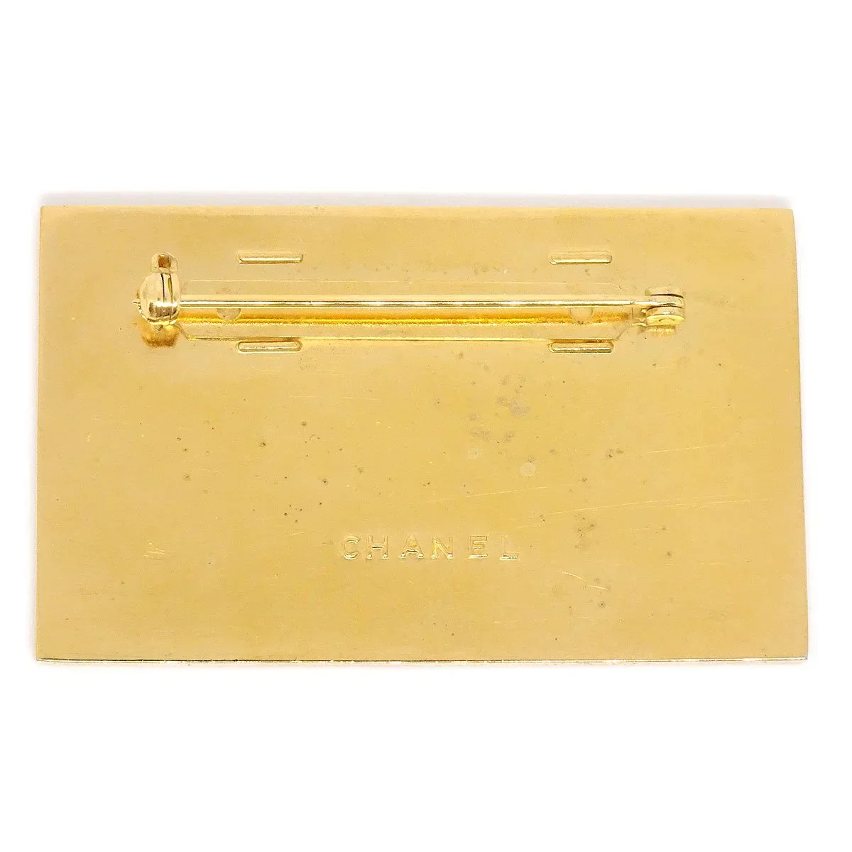 CHANEL Plate Brooch Pin Corsage Gold - Image 2