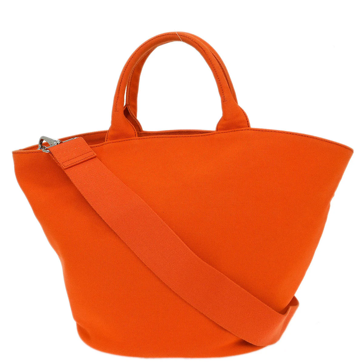 Prada Orange Canvas Canapa 2way Shoulder Tote Handbag - Image 2