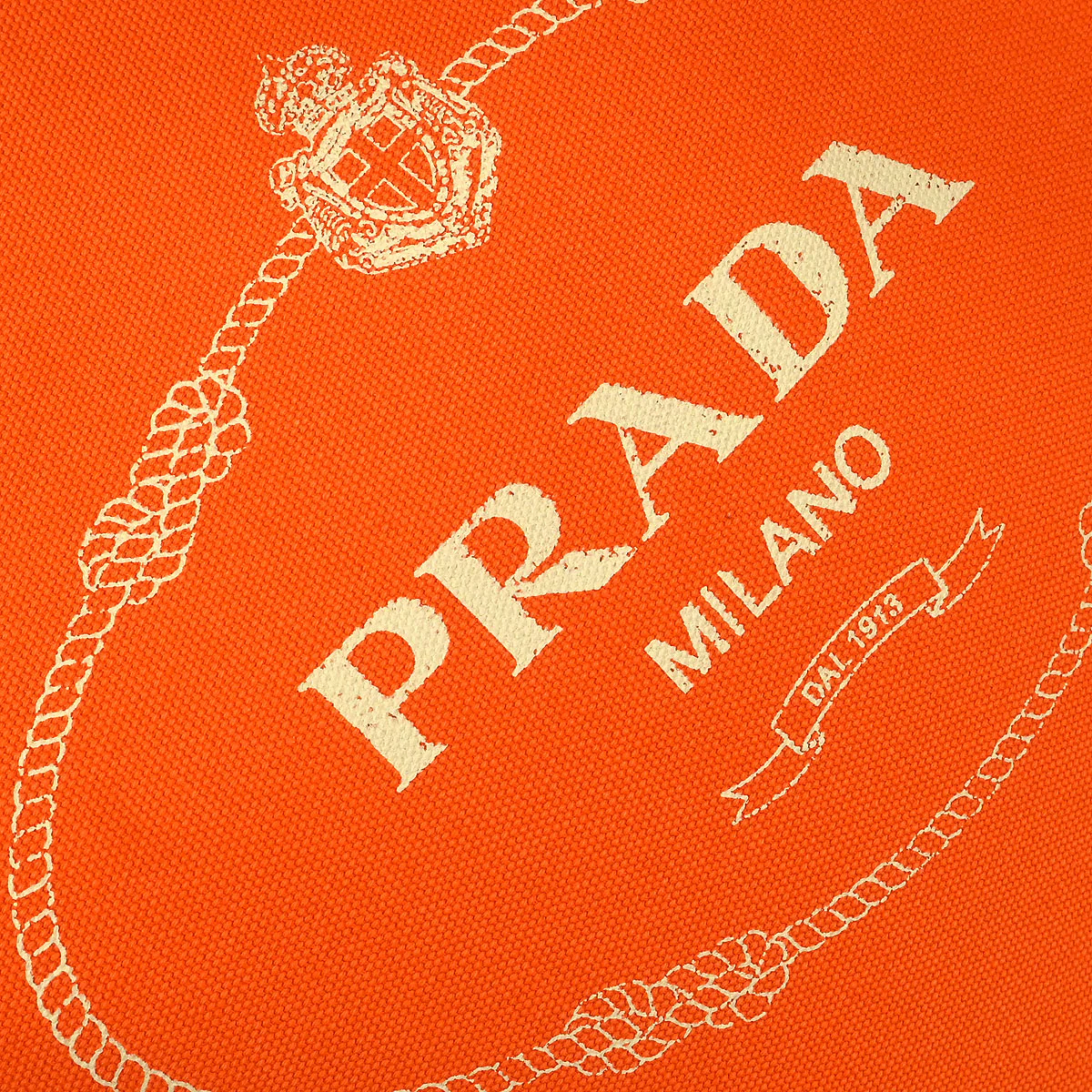 Prada Orange Canvas Canapa 2way Shoulder Tote Handbag - Image 5