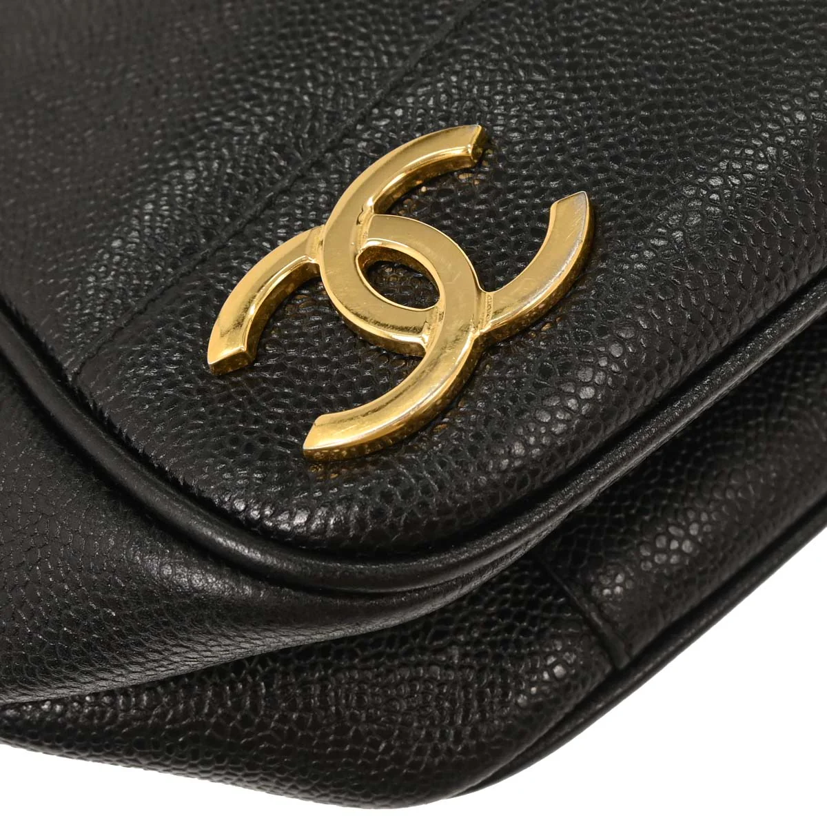 Chanel Black Caviar Triple CC Shoulder Tote Bag - Image 3