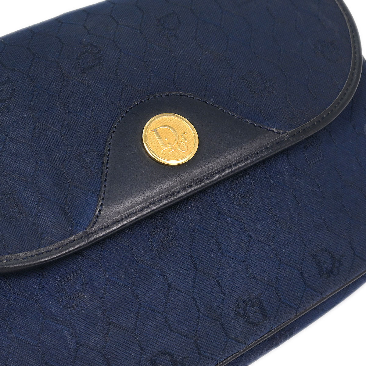 Christian Dior Navy Honeycomb Shoulder Bag - Image 3