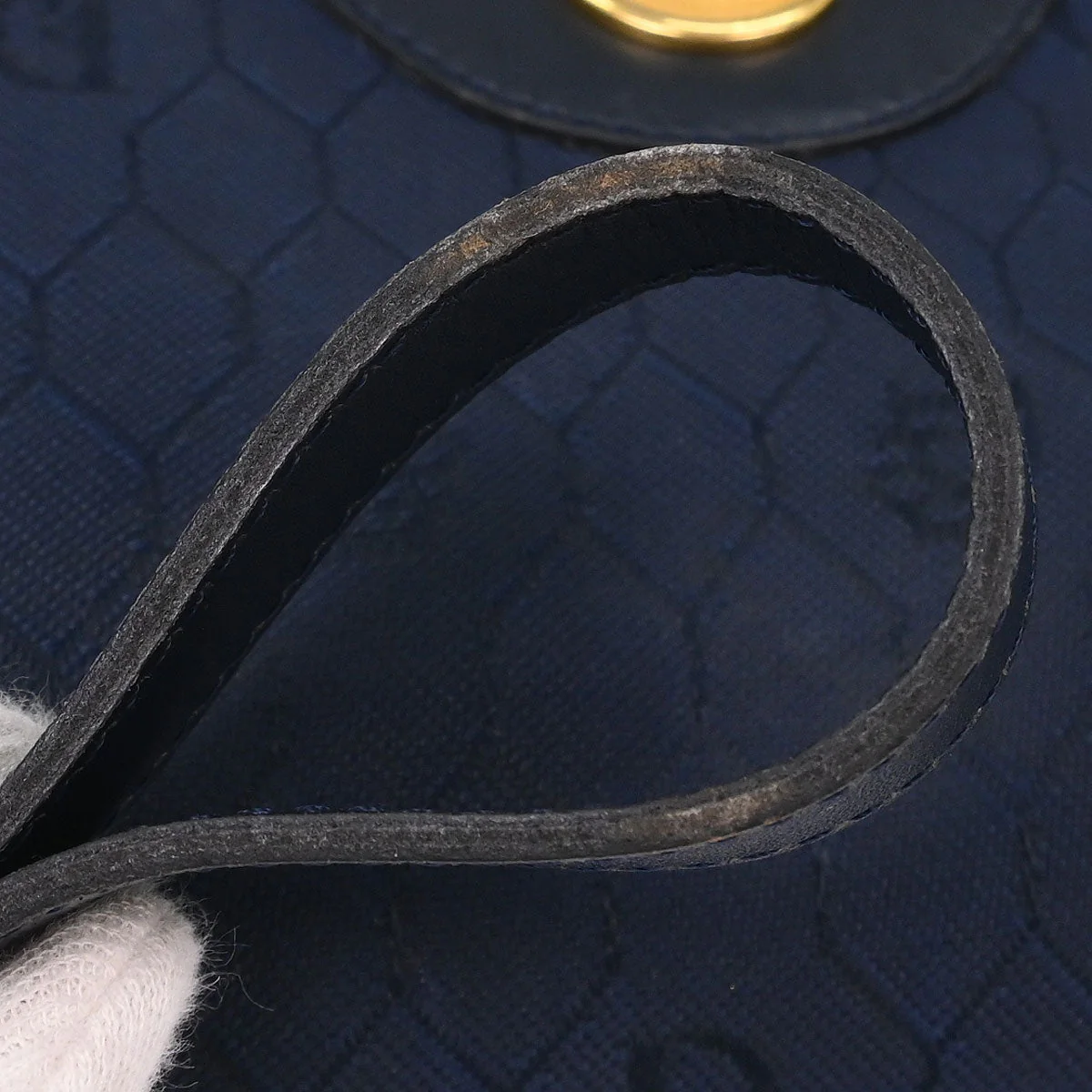 Christian Dior Navy Honeycomb Shoulder Bag - Image 7