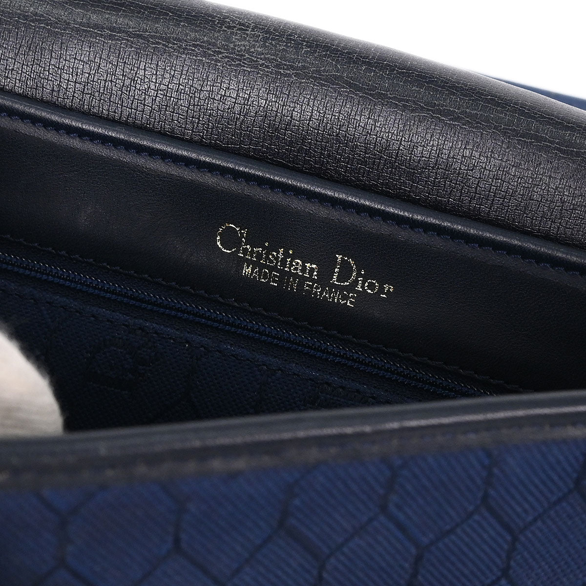 Christian Dior Navy Honeycomb Shoulder Bag - Image 9