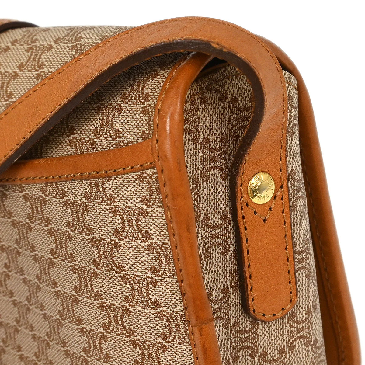 Celine Brown Macadam Shoulder Bag - Image 5
