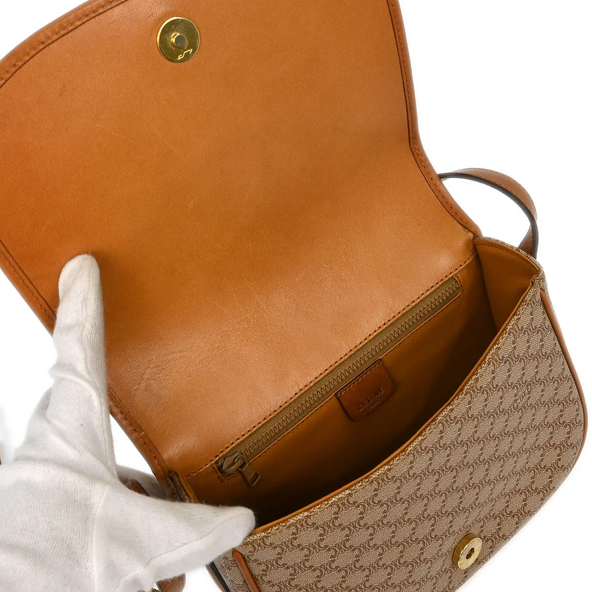 Celine Brown Macadam Shoulder Bag - Image 7