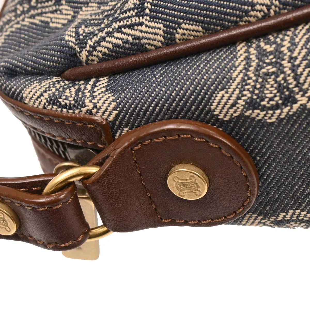Celine Blue Denim Macadam Handbag - Image 5