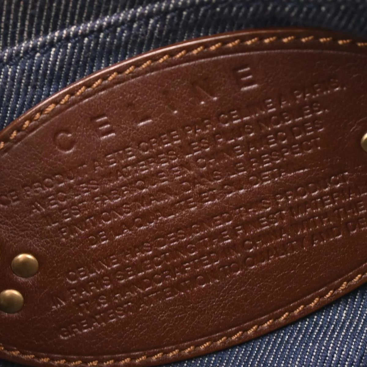 Celine Blue Denim Macadam Handbag - Image 9