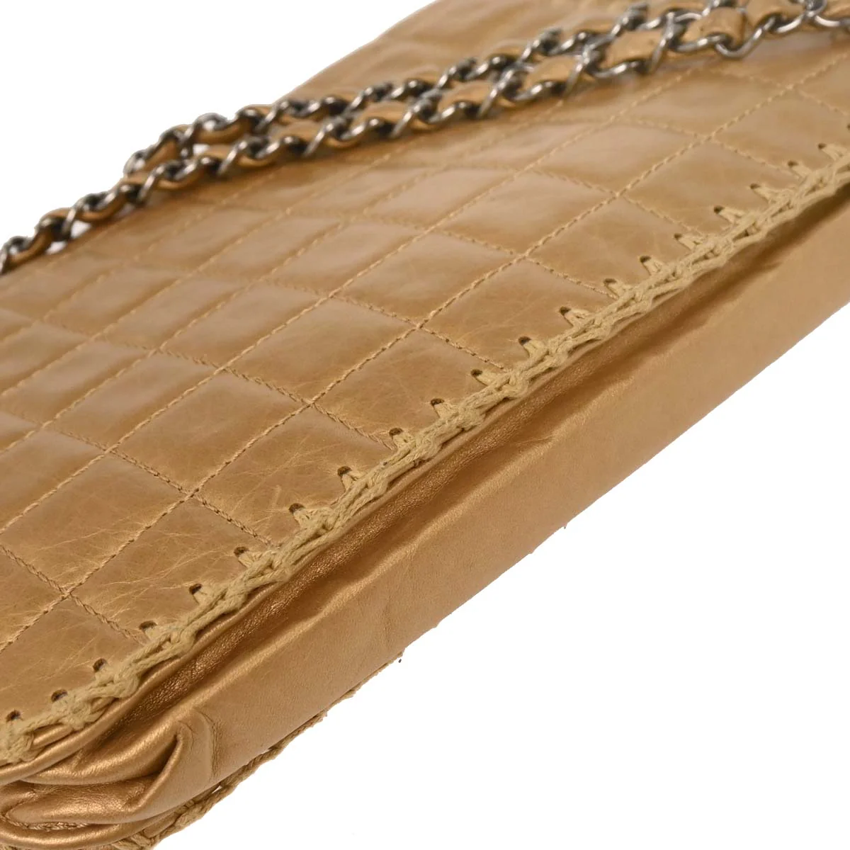 Chanel Gold Calfskin Mademoiselle Lock Shoulder Bag - Image 3