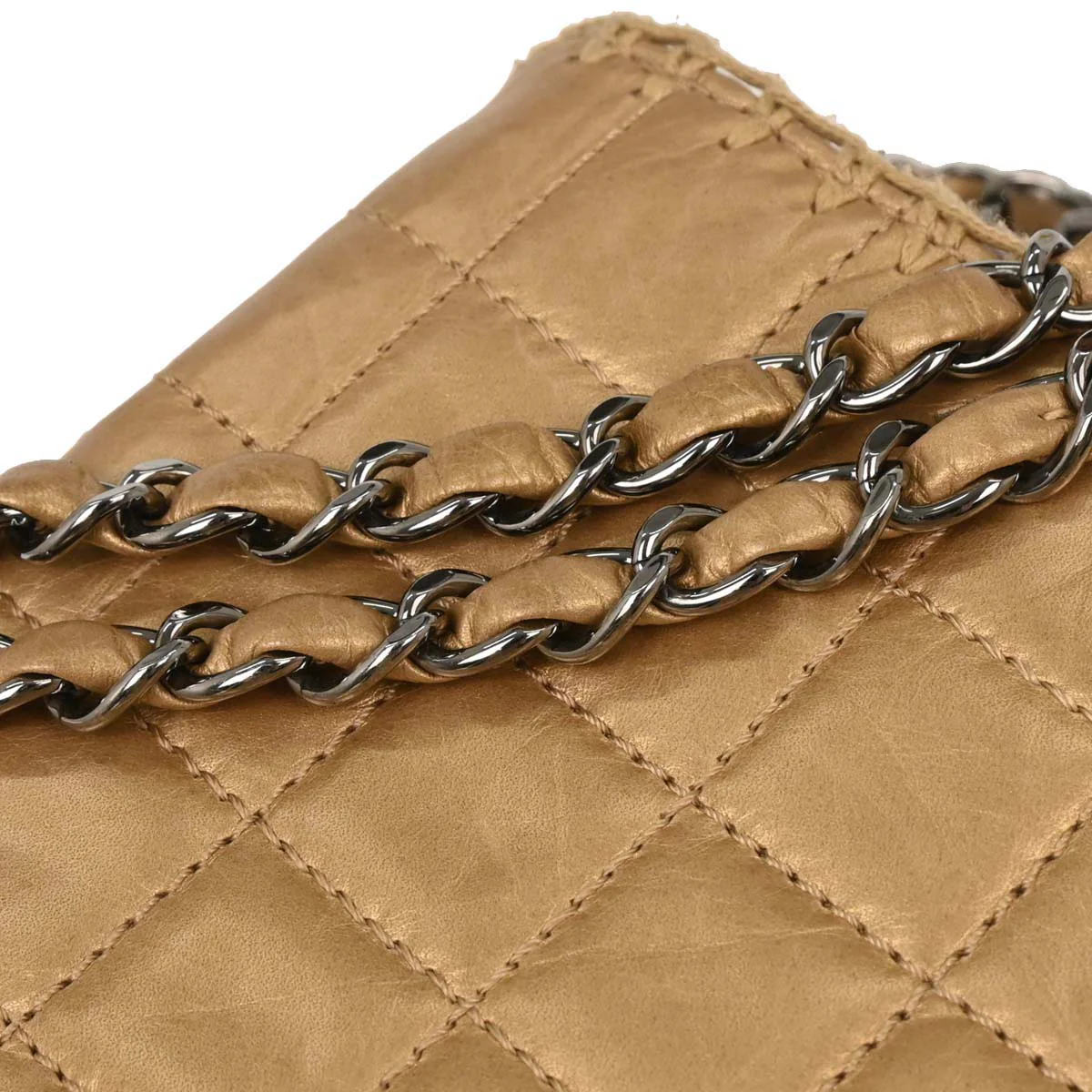 Chanel Gold Calfskin Mademoiselle Lock Shoulder Bag - Image 4