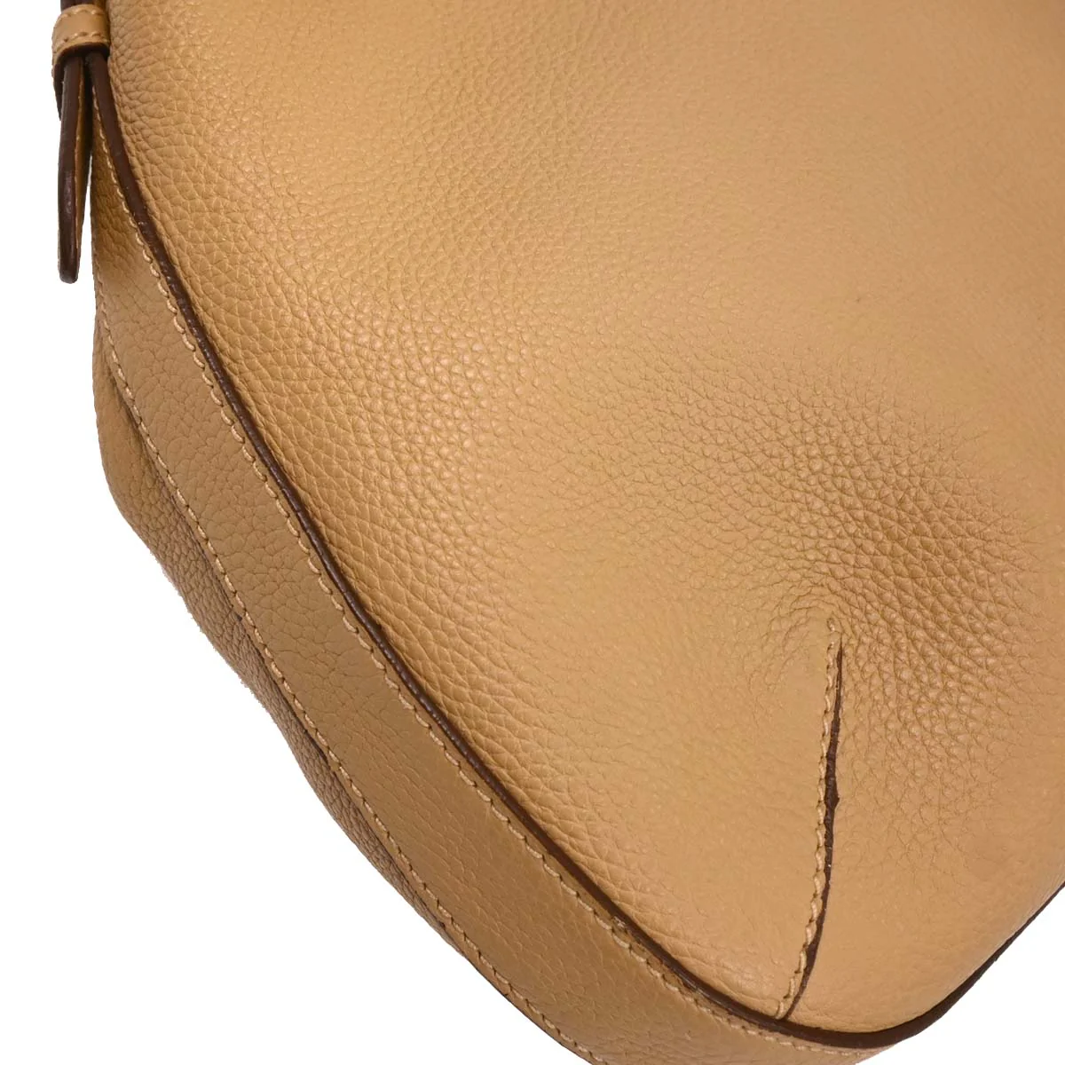 Prada Beige Leather Hobo Handbag - Image 3