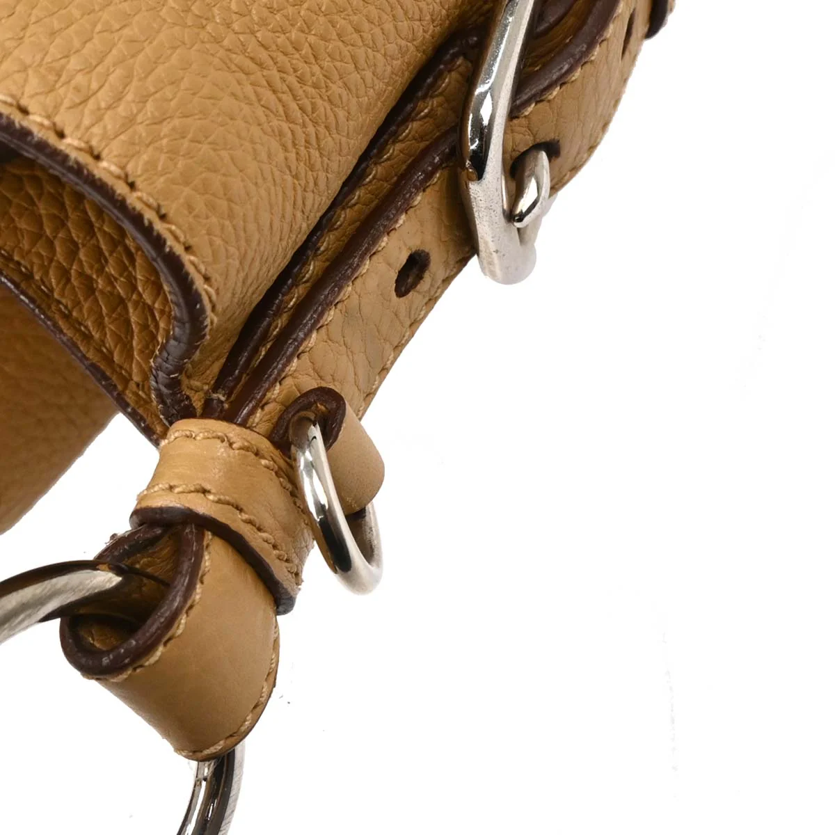 Prada Beige Leather Hobo Handbag - Image 5
