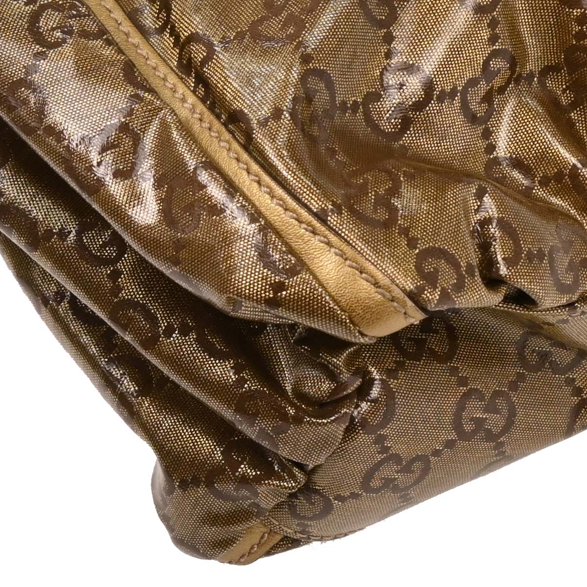 Gucci Gold PVC GG Hobo Abbey D Ring Handbag - Image 3