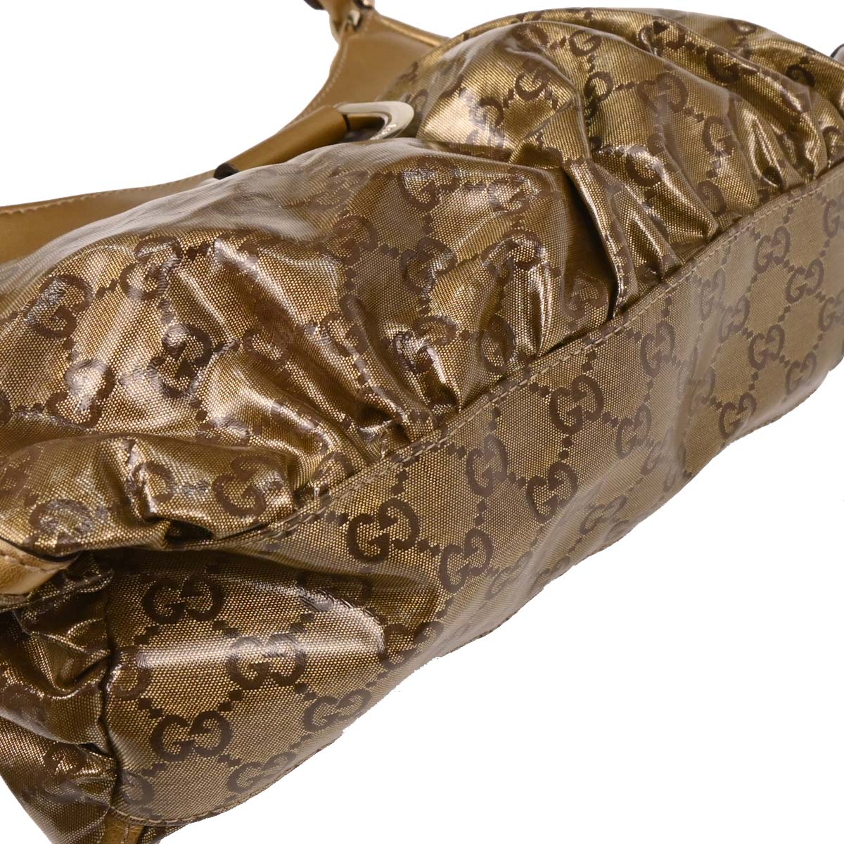 Gucci Gold PVC GG Hobo Abbey D Ring Handbag - Image 4